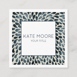 Smoky Blue Tie dye Teardrop Pattern Professional Square Business Card