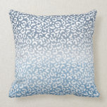 Smoky Blue White Ombre White Leopard Print Throw Pillow<br><div class="desc">Smoky Blue White Ombre White Leopard Print Watercolor</div>