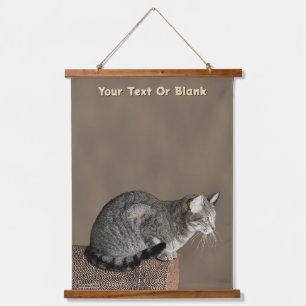 Smoky Gray Tabby Cat Hanging Tapestry