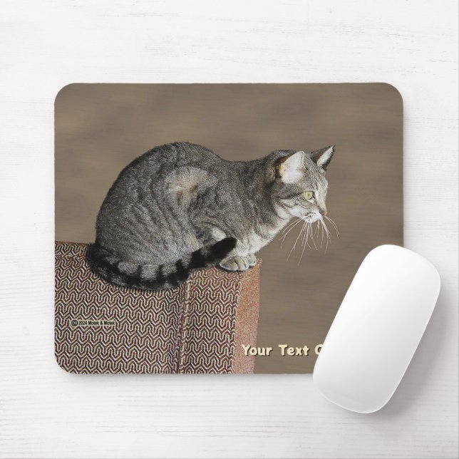 Smoky Gray Tabby Cat Mouse Pad (With Mouse)