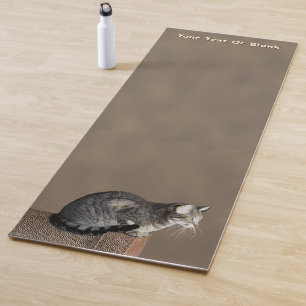 Smoky Gray Tabby Cat Yoga Mat