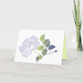 Smoky Lavender Peony with Green Thank You Card (Back)