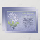 Smoky Lavender Peony with Green Wedding Invitation (Front/Back)