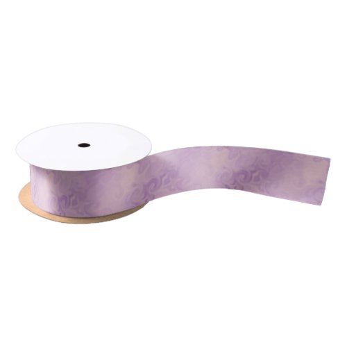 Smoky Lilac Purple and Pink Swirl Patterned Satin Ribbon