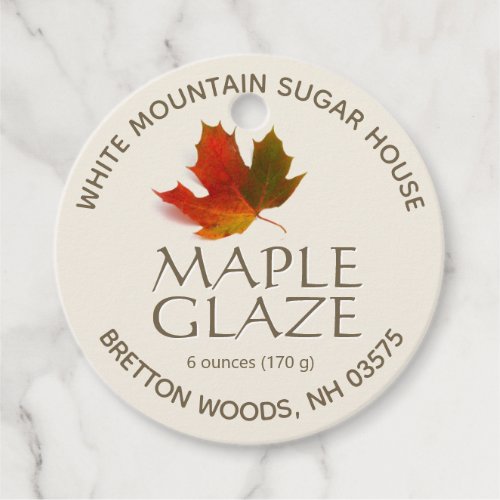 Smoky Maple Glaze Maple Syrup Product Label Tag