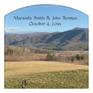 Smoky Mountain Cades Cove Wedding Door Sign