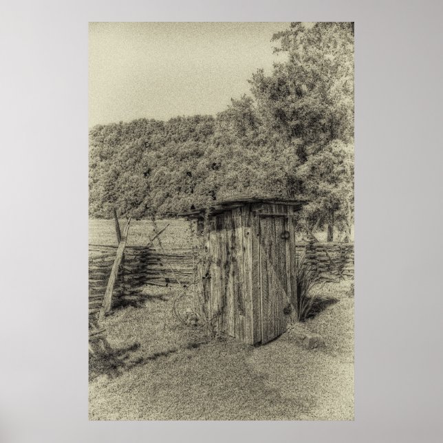 Smoky Mountain Outhouse Poster (Front)