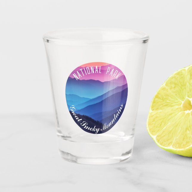Smoky Mountain Sunset  Shot Glass (Front)