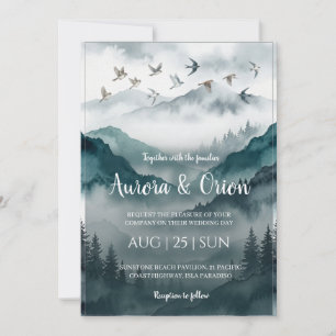smoky mountain wedding invitations