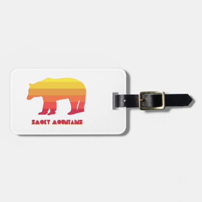 Smoky Mountains Bear Luggage Tag (Front Horizontal)