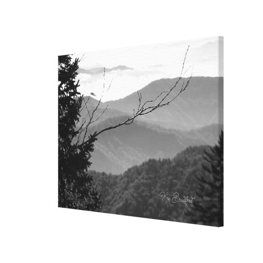 Smoky Mountains Black and White Canvas Print | Zazzle.com