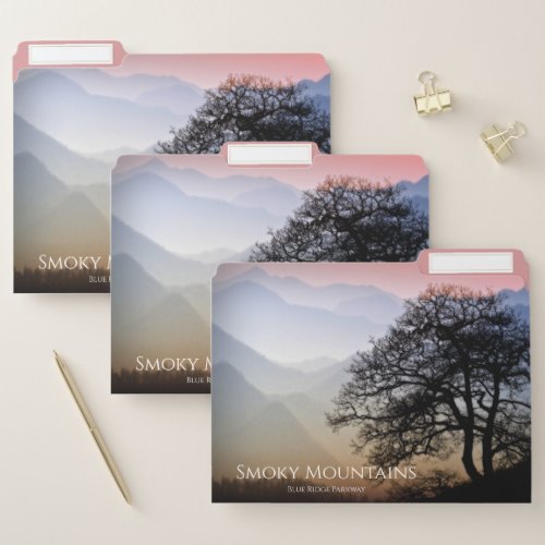 Smoky Mountains Blue Ridge Parkway Sunset GSMNP File Folder