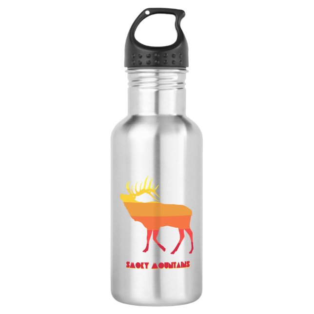 Smoky Mountains Elk Stainless Steel Water Bottle (Front)