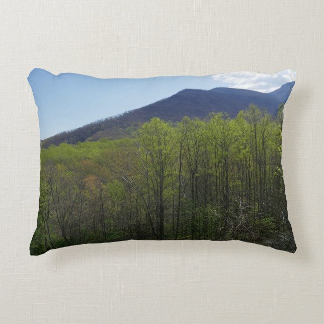 Smoky Mountains in Spring Landscape Accent Pillow (Front)