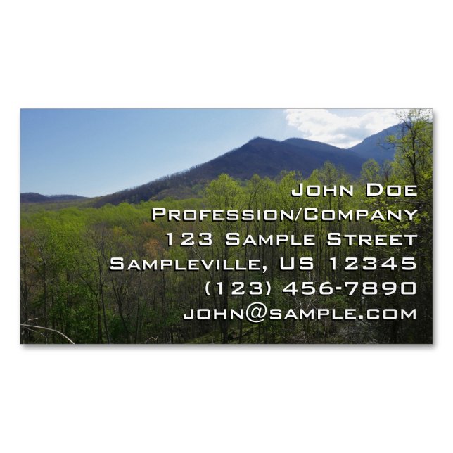 Smoky Mountains in Spring Landscape Business Card Magnet (Front)