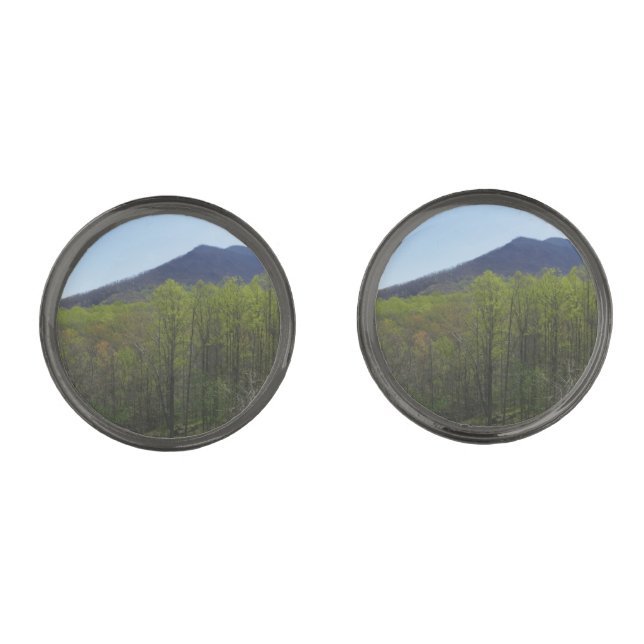 Smoky Mountains in Spring Landscape Cufflinks (Front)