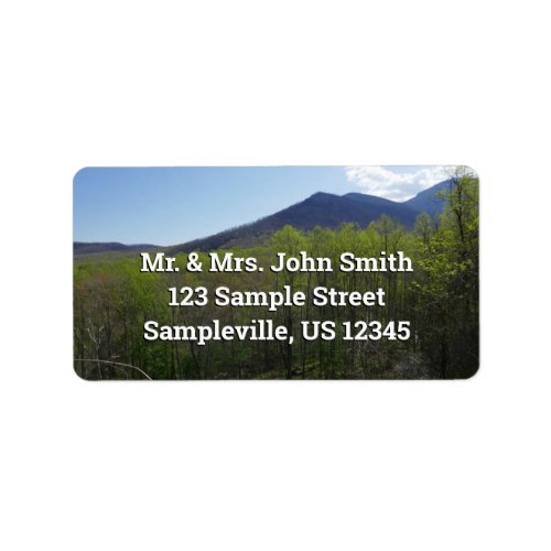 Smoky Mountains in Spring Landscape Label