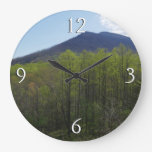 Smoky Mountains in Spring Landscape Large Clock
