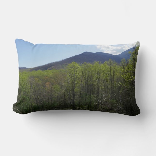 Smoky Mountains in Spring Landscape Lumbar Pillow (Front)