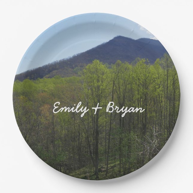 Smoky Mountains in Spring Landscape Paper Plates (Front)