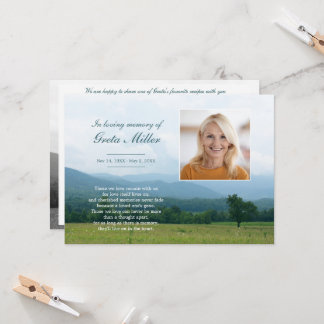 Smoky Mountains Memorial Card