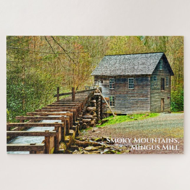 Smoky Mountains Mingus Mill GSMNP Photography Jigsaw Puzzle (Horizontal)