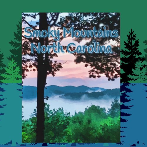 Smoky Mountains NC Majestic View and Sunset Postcard