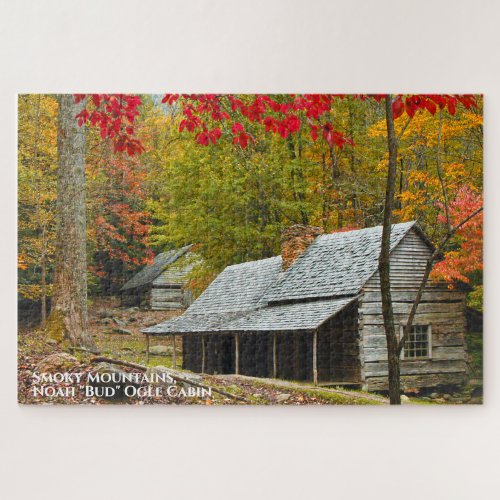 Smoky Mountains Noah Bud Ogle Cabin GSMNP Photo Jigsaw Puzzle