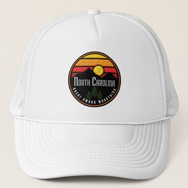 Smoky Mountains North Carolina  Trucker Hat (Front)