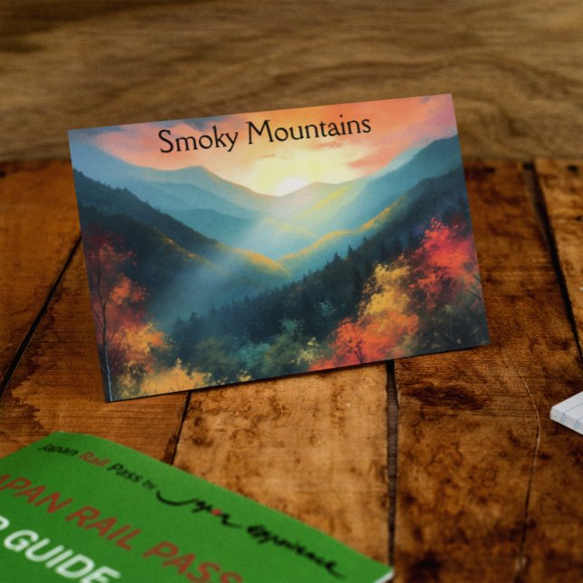 Smoky Mountains Sunset Scenic Art Postcard (Creator Uploaded)