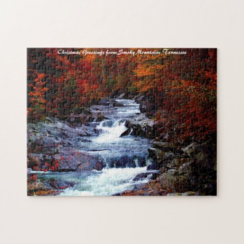 Smoky Mountains Tennessee Christmas Greetings Jigsaw Puzzle