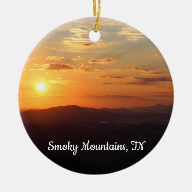 Smoky Mountains Tennessee Christmas Tree Ornament (Front)