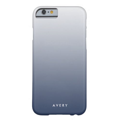 Smoky Navy  Gray Gradient Ombre Personalized Barely There iPhone 6 Case