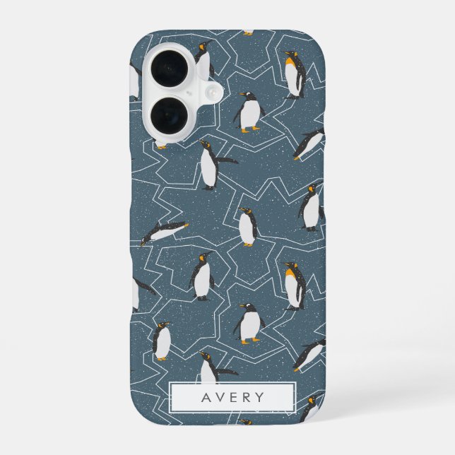 Smoky Navy Penguin Pattern Iphone Case (Back)