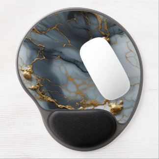 Smoky Onyx Marble with Golden Veins Gel Mouse Pad