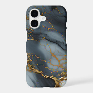 Smoky Onyx Marble with Golden Veins iPhone 17 Case