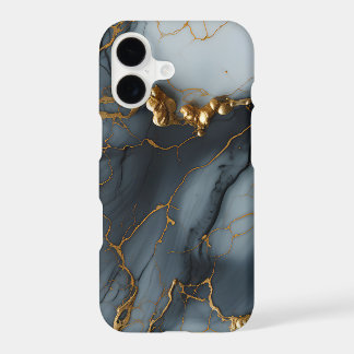 Smoky Onyx Marble with Golden Veins iPhone 17 Case