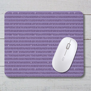 Smoky Plum Glitter Style Horizontal Stripes Mouse Pad