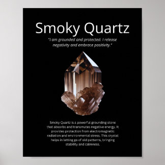 Smoky Quartz Stone Crystal Meaning Poster