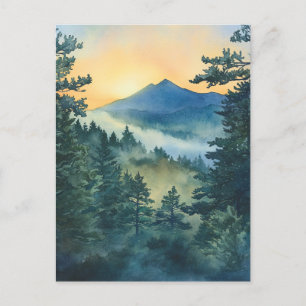Smoky Sleeping Ute Mountain watercolor paintings Postcard