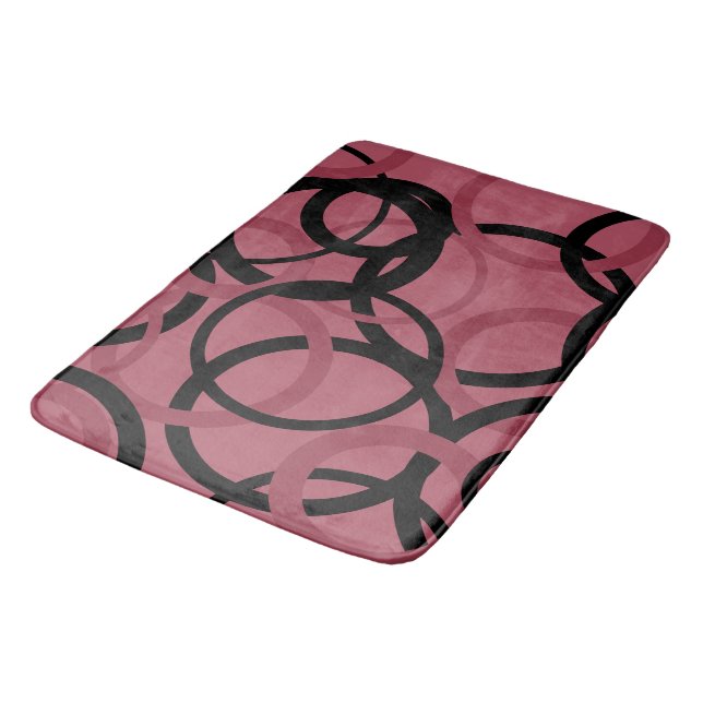 Smoky Topaz and Black Circles  Bath Mat (Angled)