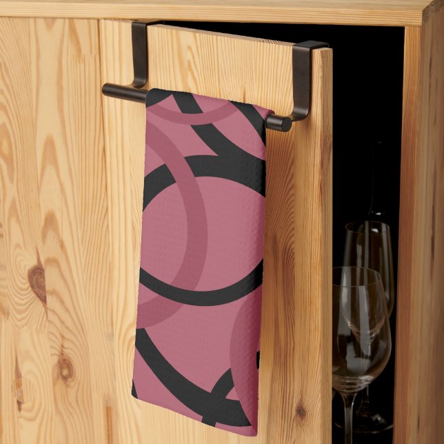 Smoky Topaz and Black Circles   Kitchen Towel (Thirds Fold)