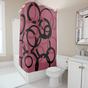 Smoky Topaz and Black Circles   Shower Curtain