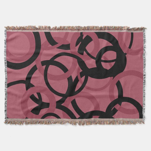 Smoky Topaz and Black Circles   Throw Blanket (Front)