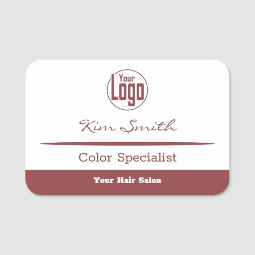 Smoky Topaz  White Logo  Expertise Staff Name Tag