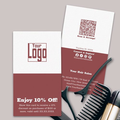 Smoky Topaz  White Salon Logo Enjoy 10 Off Discount Card