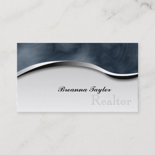 Customizable Smoky Zebra Print Realtor Realestate Business Card