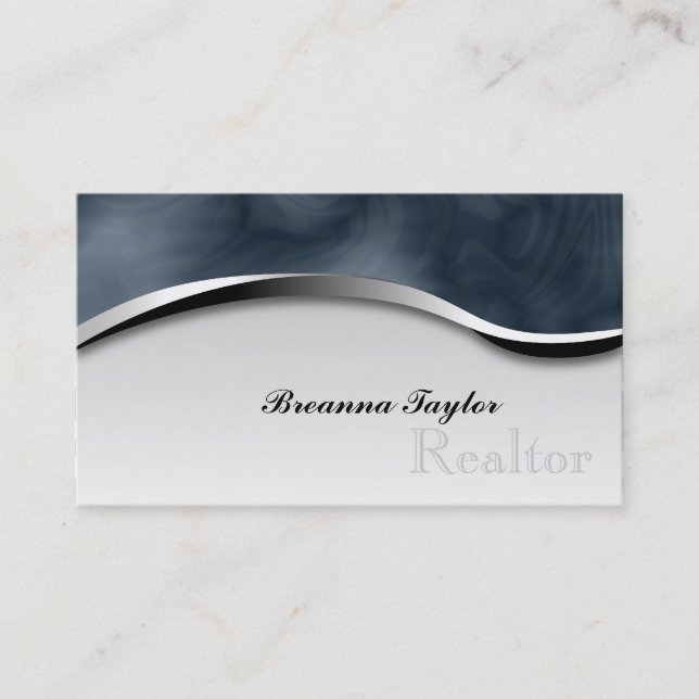 Smoky Zebra Print Realtor Realestate Business Card (Front)