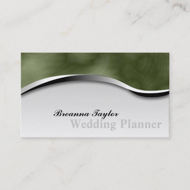 Smoky Zebra Print Wedding Planner Business Card (Front)
