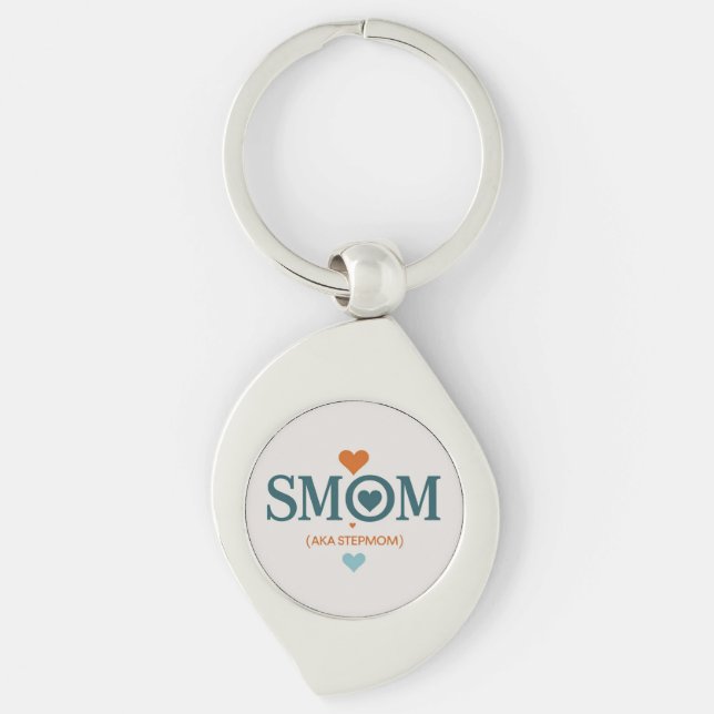 Smom (aka Stepmom) metal keychain (Front)